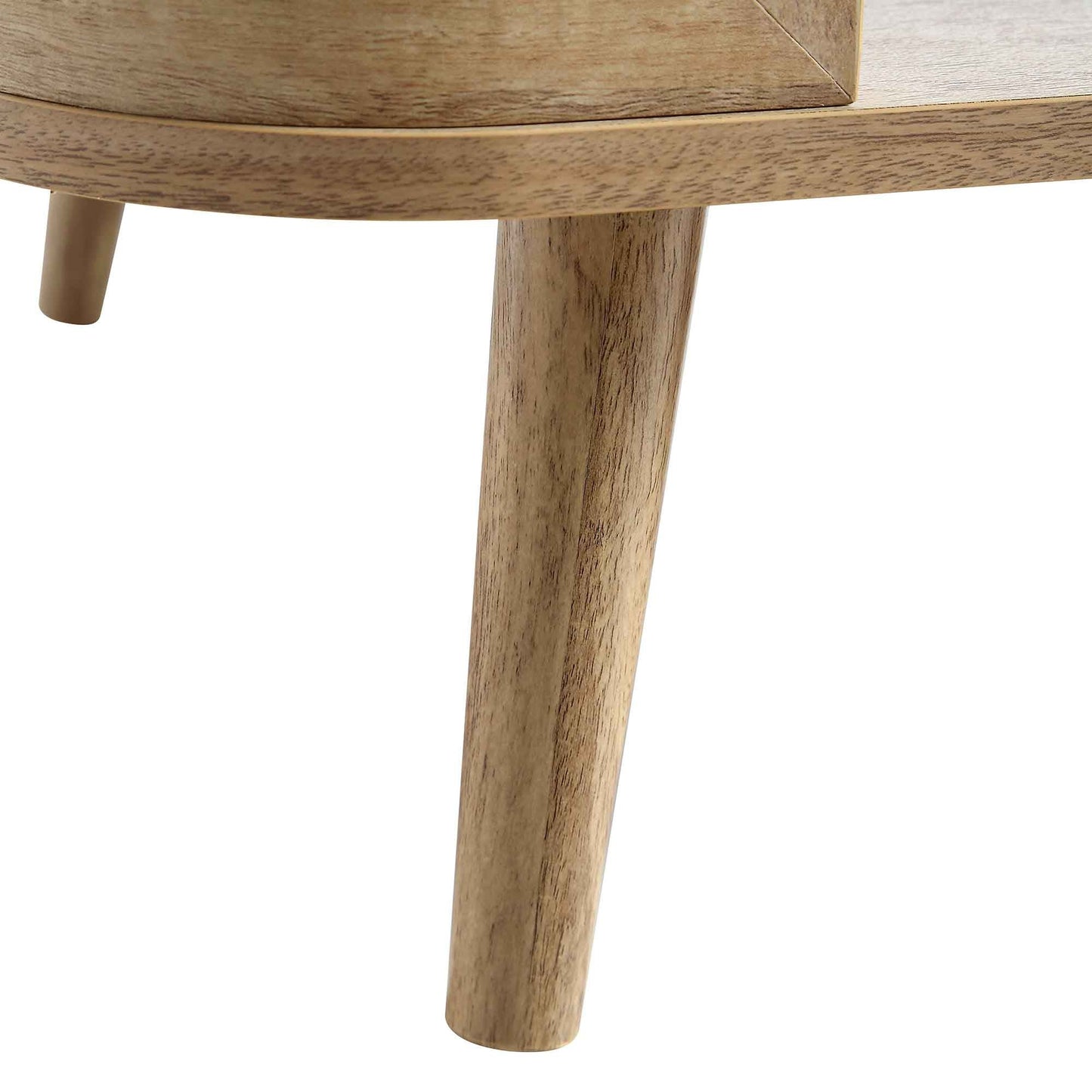 Table basse courbée en rotin Izzy, naturel