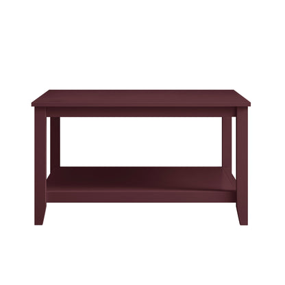 Table basse carrée Oakham 32, cerisier sauvage