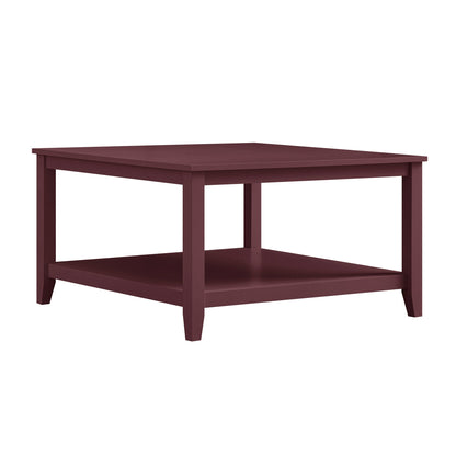 Table basse carrée Oakham 32, cerisier sauvage