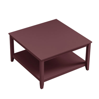 Table basse carrée Oakham 32, cerisier sauvage
