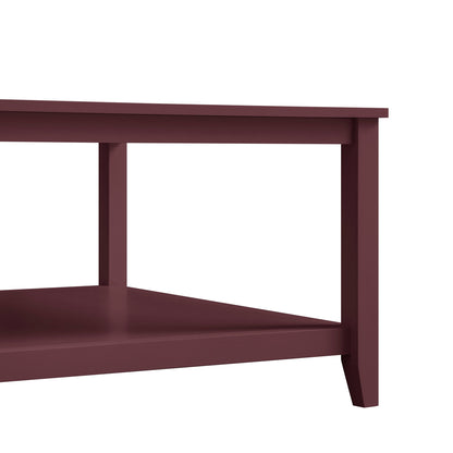 Table basse carrée Oakham 32, cerisier sauvage