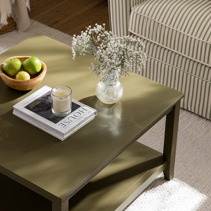 Table basse carrée Oakham 32, Olive Grove