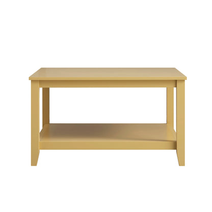 Table basse carrée Oakham 32 pouces, rotin jaune