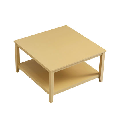 Table basse carrée Oakham 32 pouces, rotin jaune