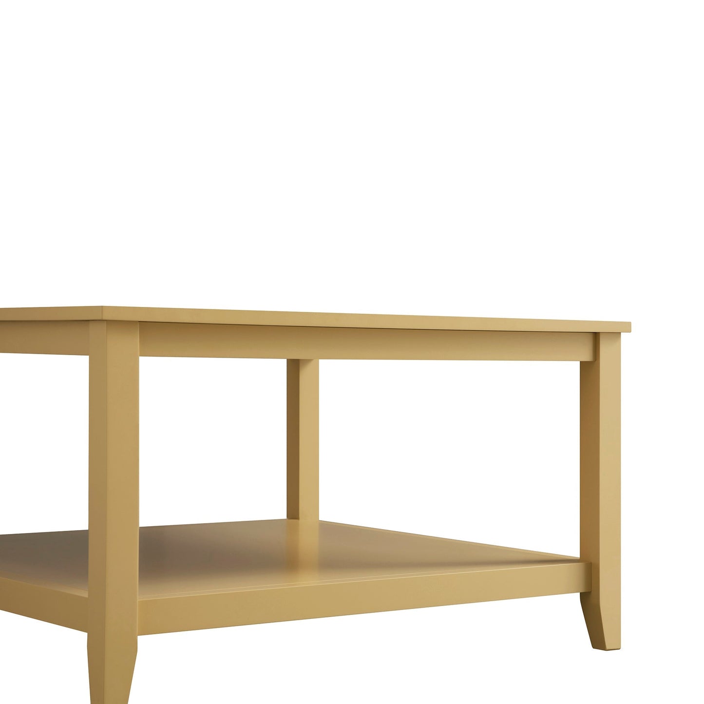 Table basse carrée Oakham 32 pouces, rotin jaune