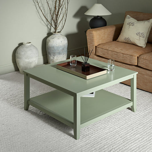 Table basse carrée Oakham 32, sauge du désert