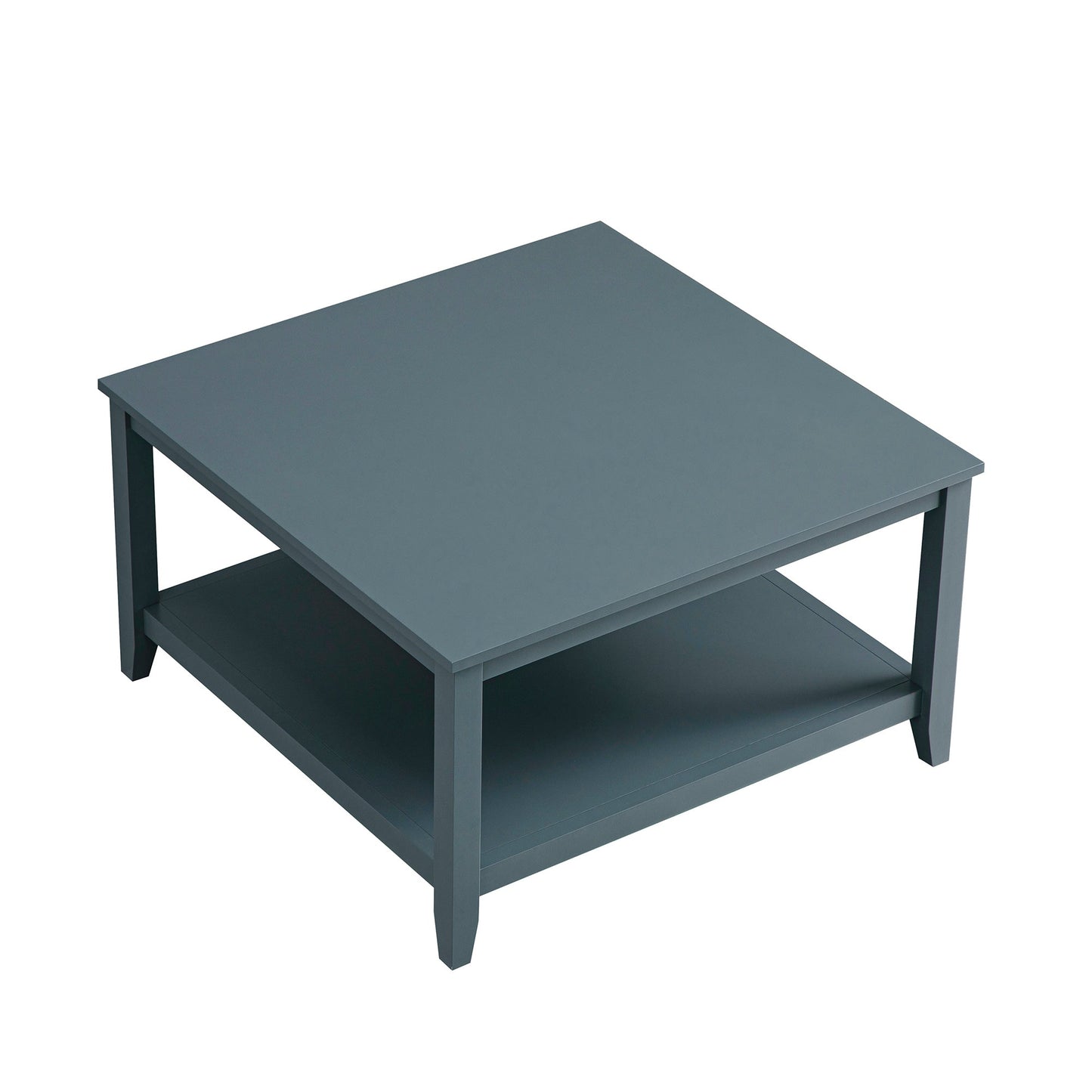 Table basse carrée Oakham 32, bleu orage