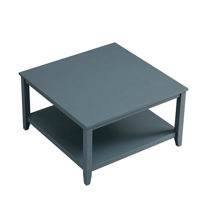 Table basse carrée Oakham 32, bleu orage