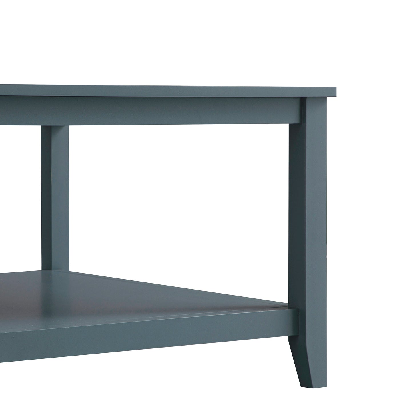 Table basse carrée Oakham 32, bleu orage