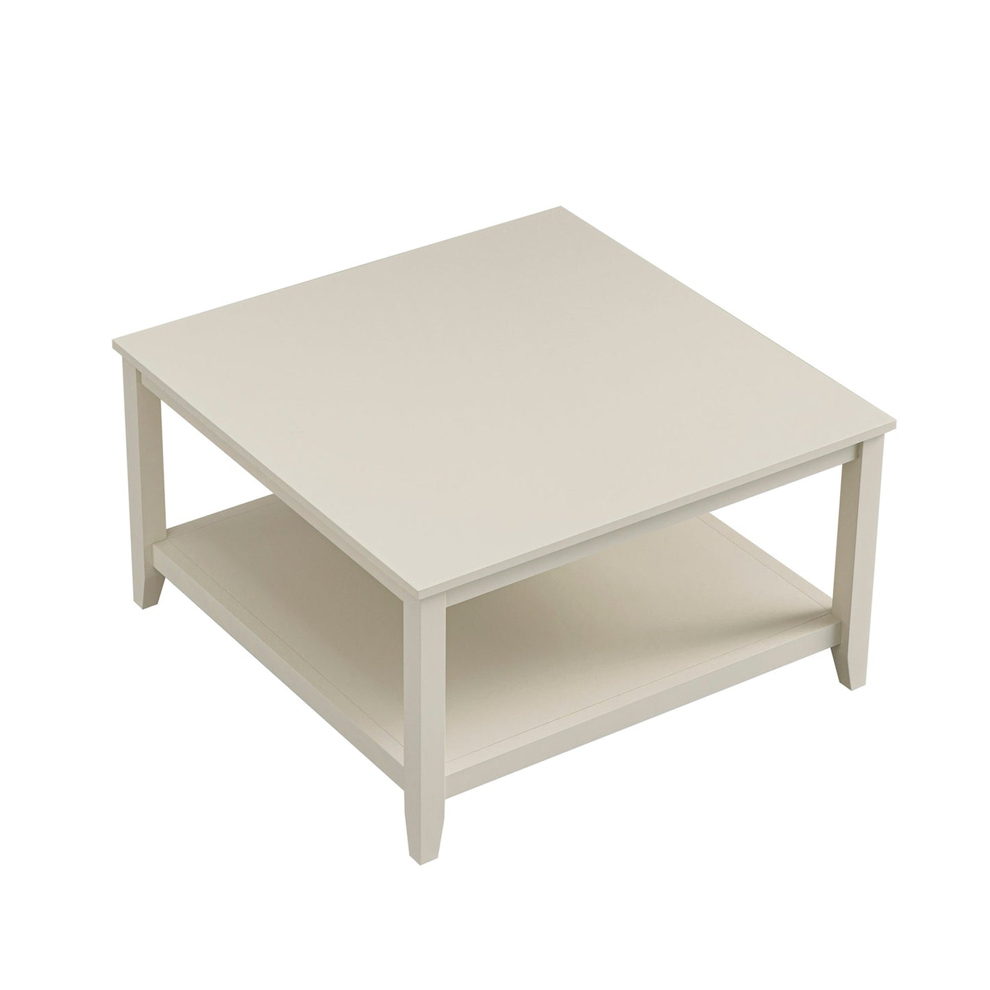 Table basse carrée Oakham 32, blanc ombré