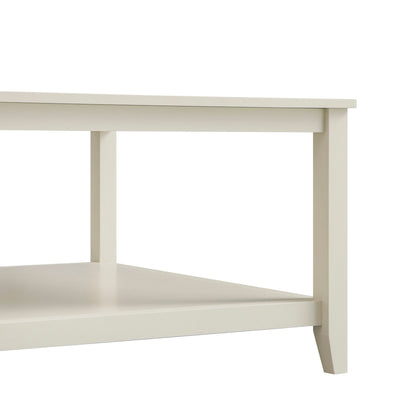 Table basse carrée Oakham 32, blanc ombré