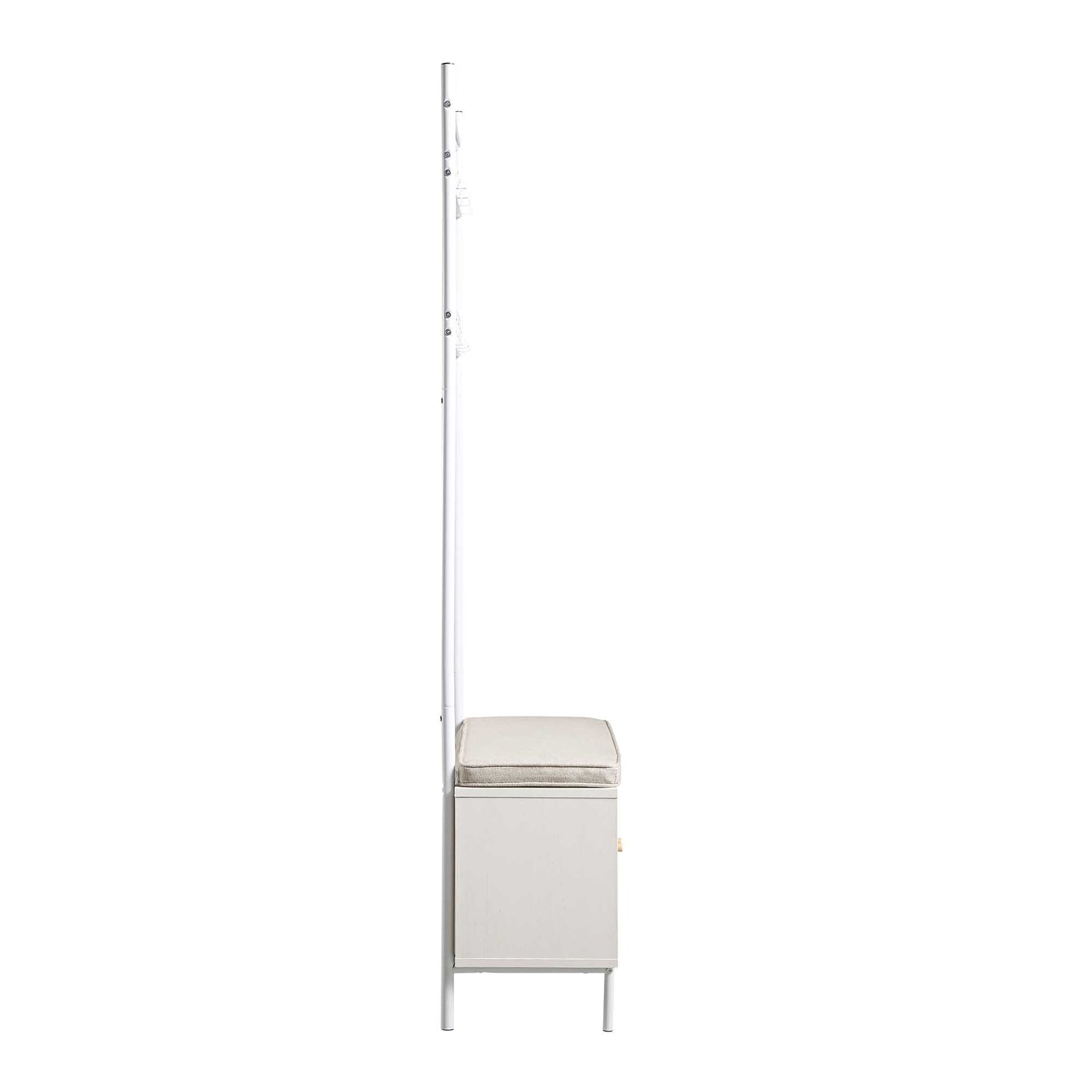 Meuble d'entrée tissé Frances avec coussin, blanc