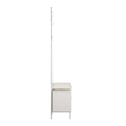 Meuble d'entrée tissé Frances avec coussin, blanc