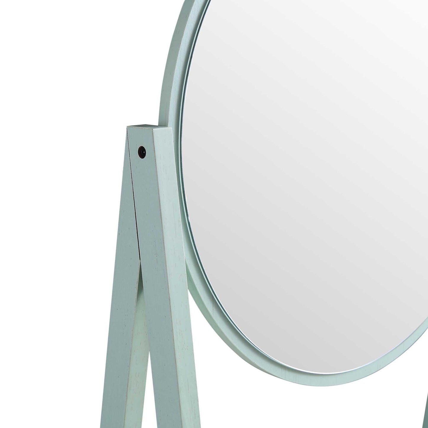 Coiffeuse en rotin tressé Frances avec miroir, menthe