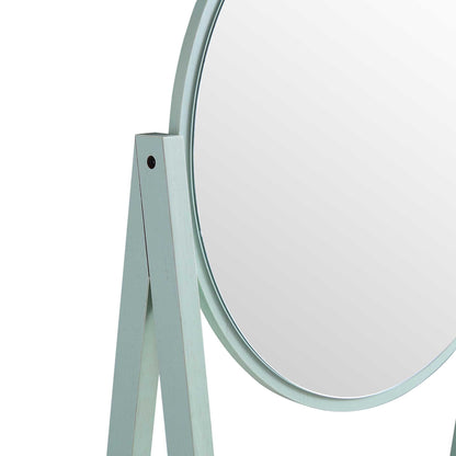 Coiffeuse en rotin tressé Frances avec miroir, menthe