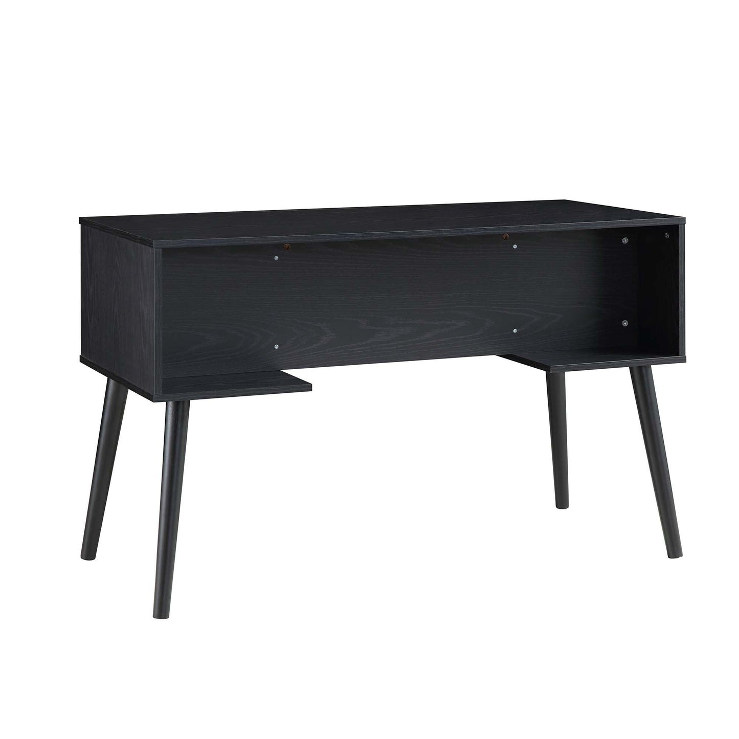 Bureau 2 portes en rotin tressé Frances, noir