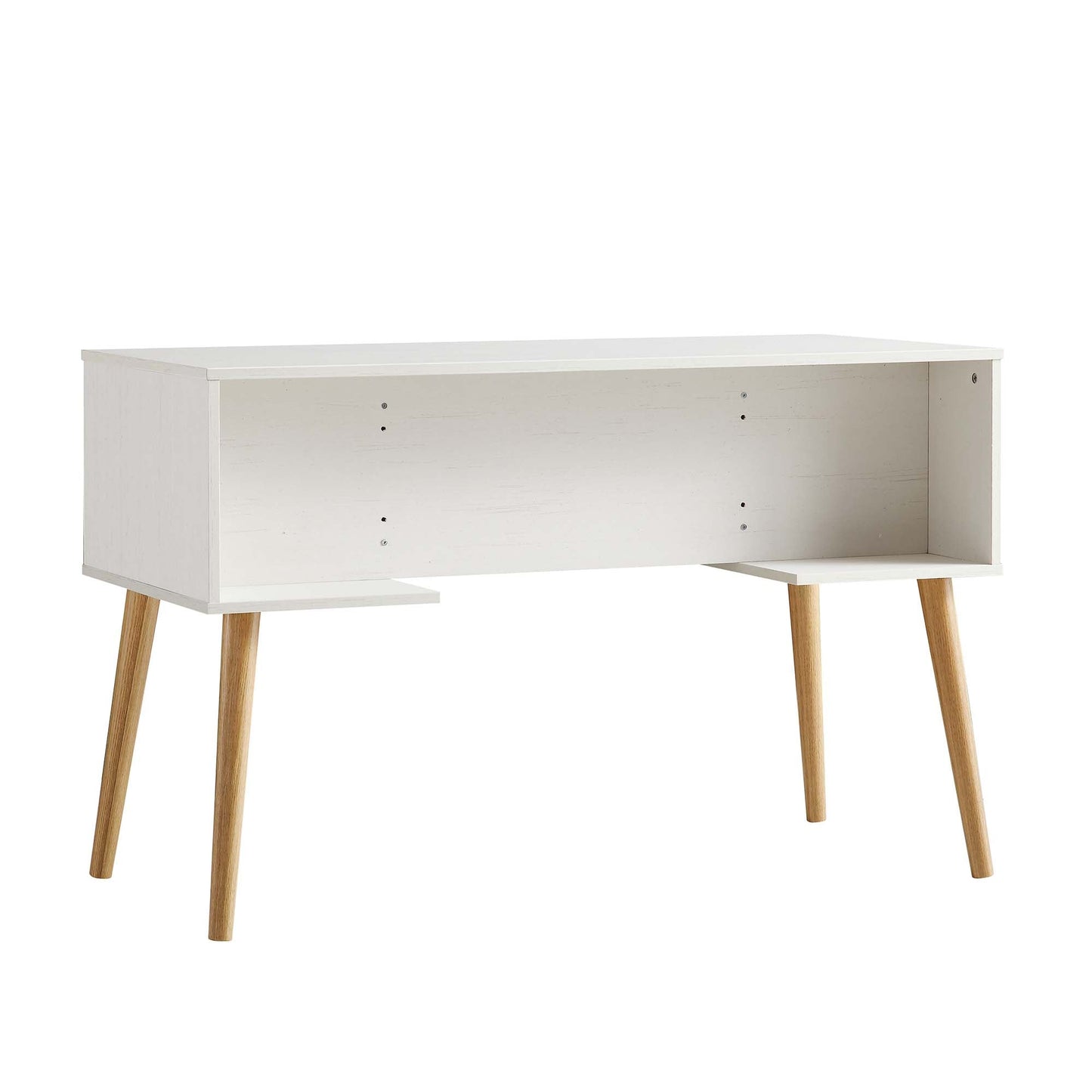 Bureau 2 portes en rotin tressé Frances, blanc
