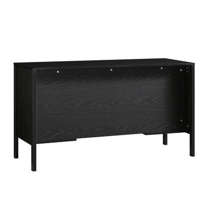 Bureau 3 tiroirs en rotin tressé Frances, noir