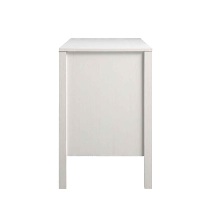 Bureau 3 tiroirs en rotin tressé Frances, blanc