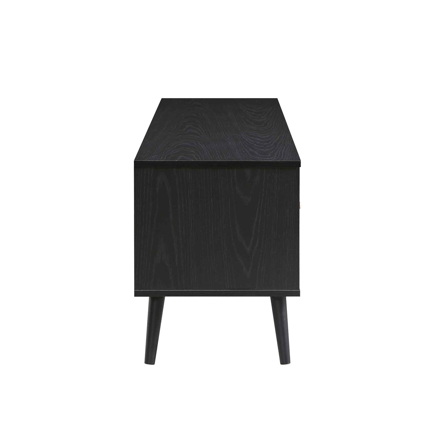 Meuble TV Frances en rotin tressé, 79 po de large, noir