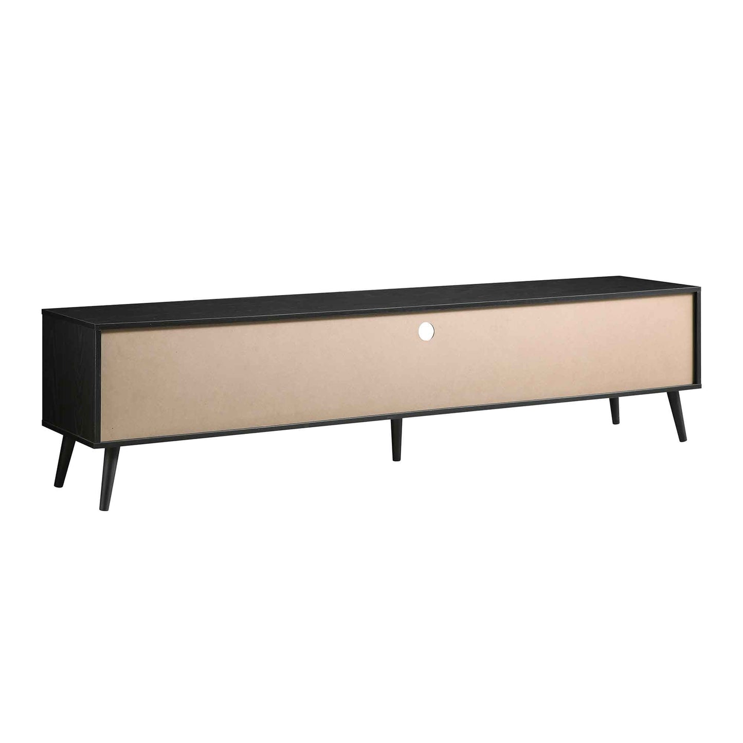 Meuble TV Frances en rotin tressé, 79 po de large, noir