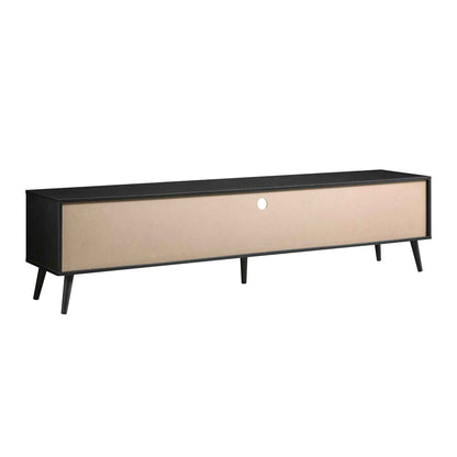 Meuble TV Frances en rotin tressé, 79 po de large, noir