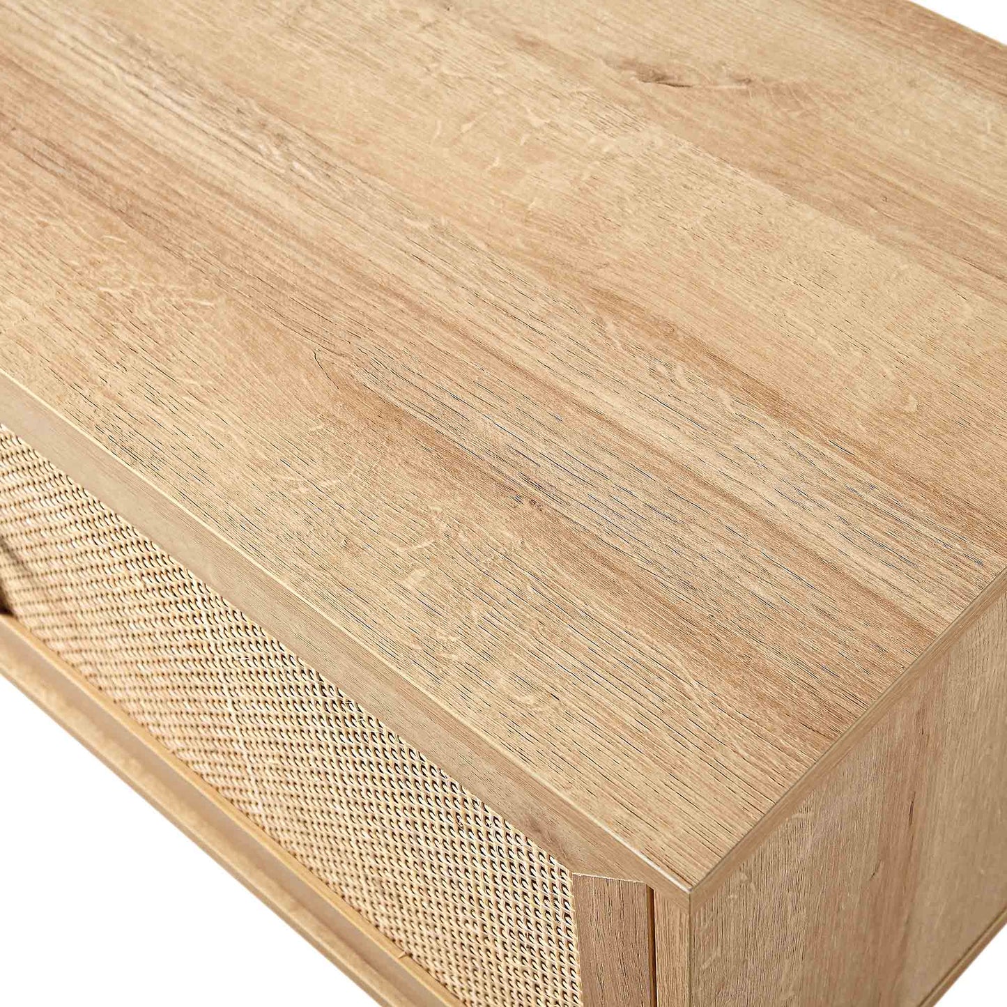 Meuble TV Frances en rotin tressé de 79 po de large, naturel