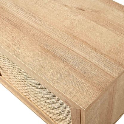Meuble TV Frances en rotin tressé de 79 po de large, naturel