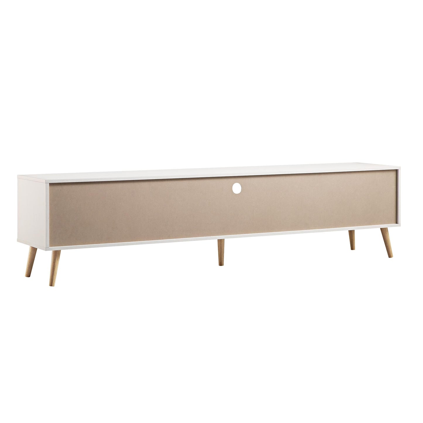 Meuble TV Frances en rotin tressé, 79 po de large, blanc