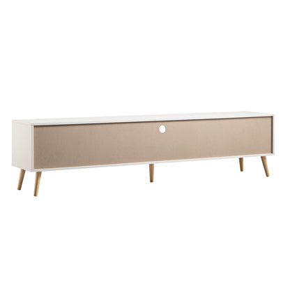 Meuble TV Frances en rotin tressé, 79 po de large, blanc