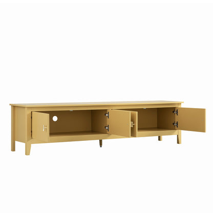Meuble multimédia Oakham 70 large, rotin jaune