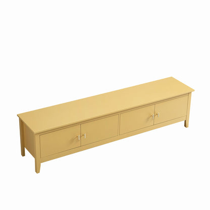 Meuble multimédia Oakham 70 large, rotin jaune