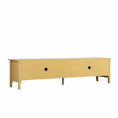 Meuble multimédia Oakham 70 large, rotin jaune