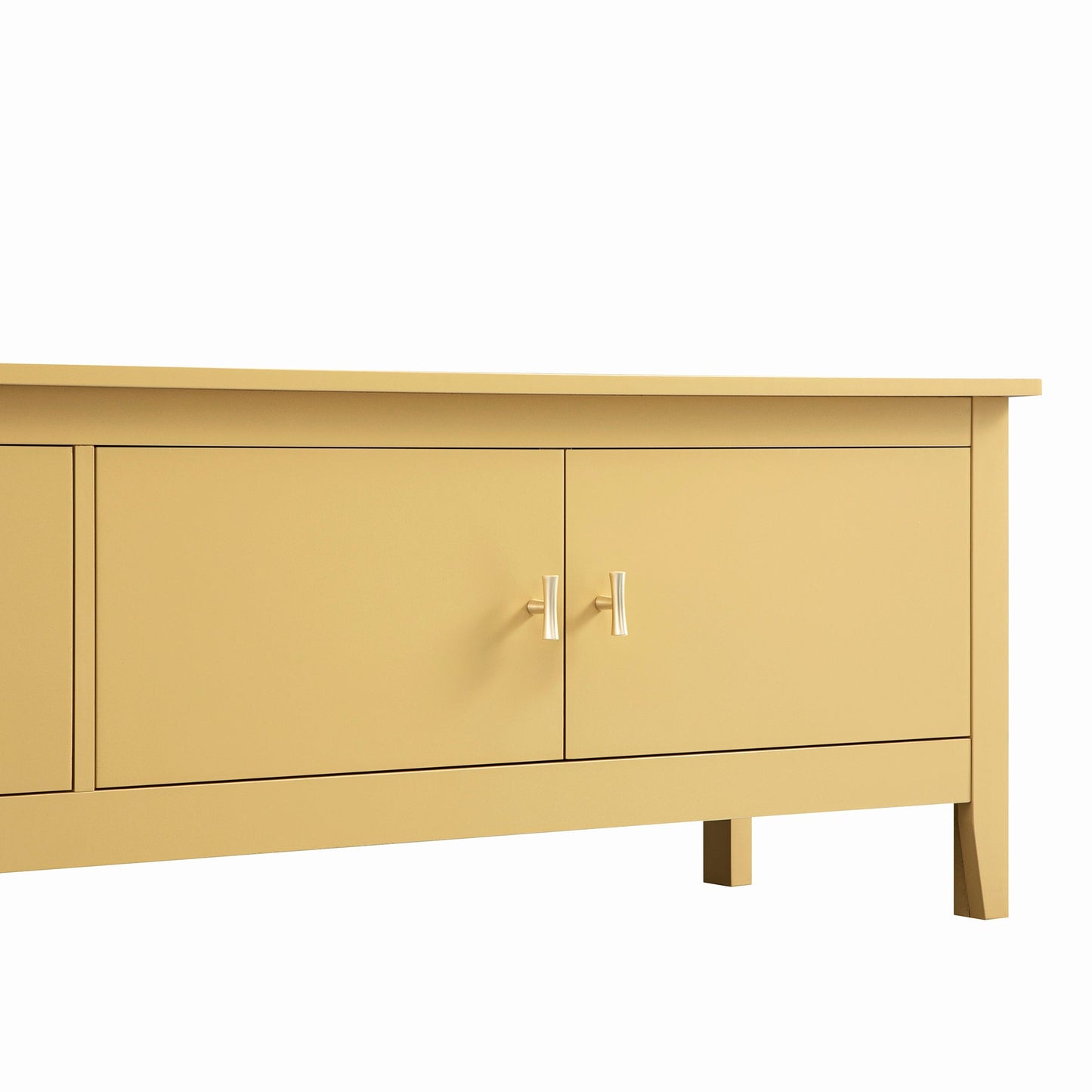Meuble multimédia Oakham 70 large, rotin jaune