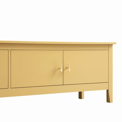 Meuble multimédia Oakham 70 large, rotin jaune