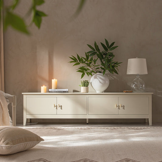 Meuble multimédia Oakham 70 Wide, blanc ombré