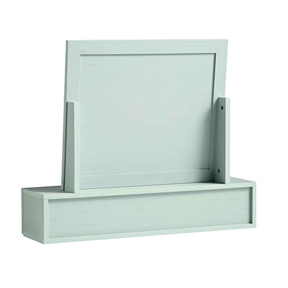 Miroir de courtoisie en rotin tressé Frances, menthe