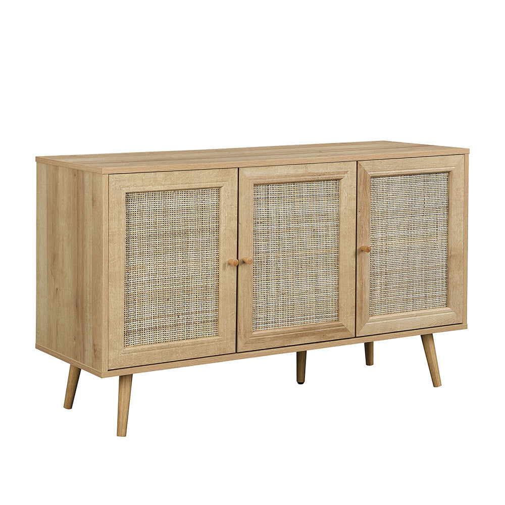 Buffet 3 portes en rotin tressé Frances, naturel