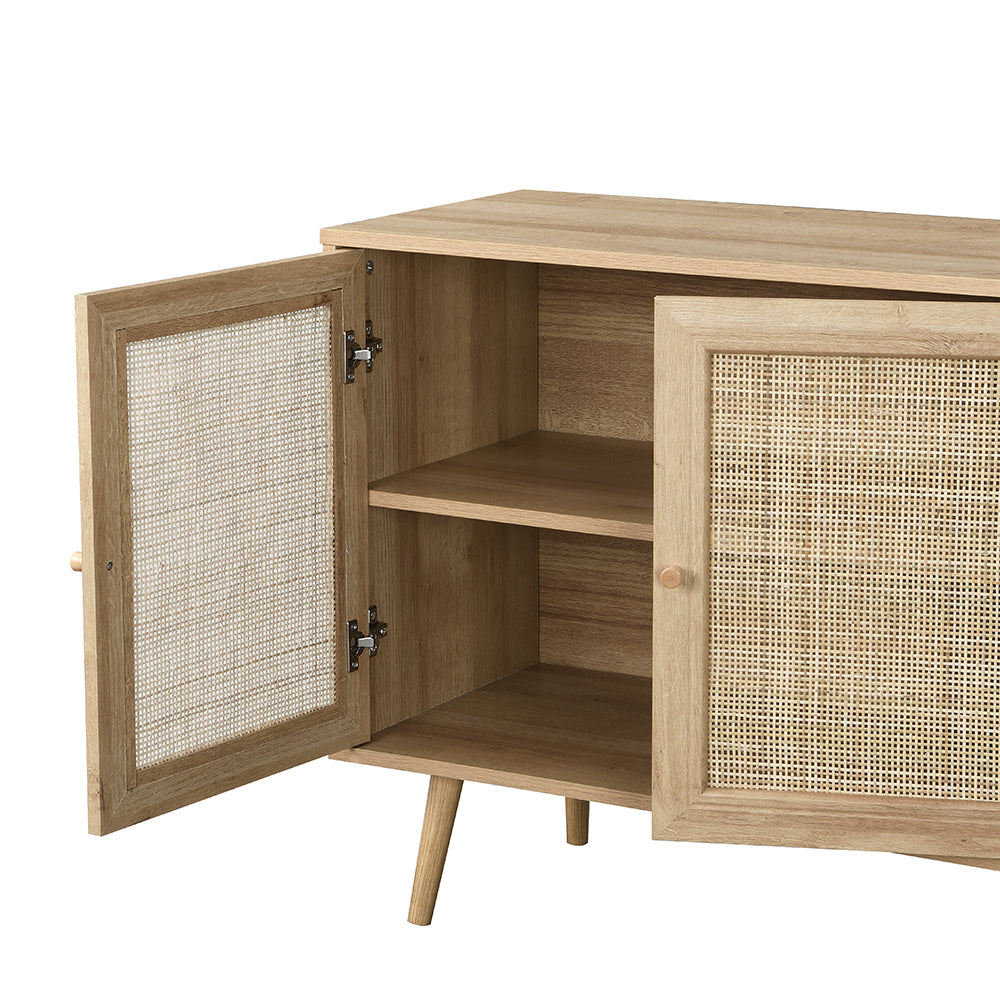 Buffet 3 portes en rotin tressé Frances, naturel