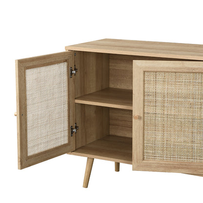 Buffet 3 portes en rotin tressé Frances, naturel