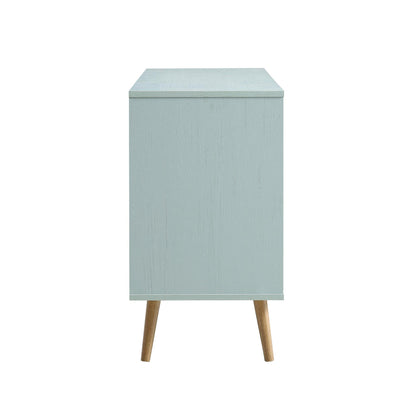 Buffet 3 portes en rotin tressé Frances, menthe