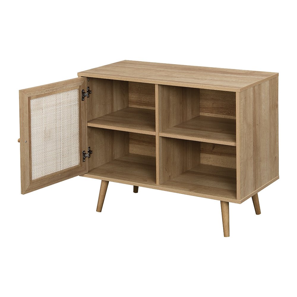 Armoire 1 porte en rotin tressé Frances, couleur naturelle