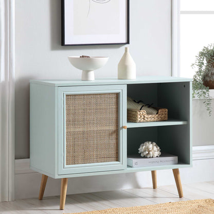 Armoire 1 porte en rotin tressé Frances couleur menthe