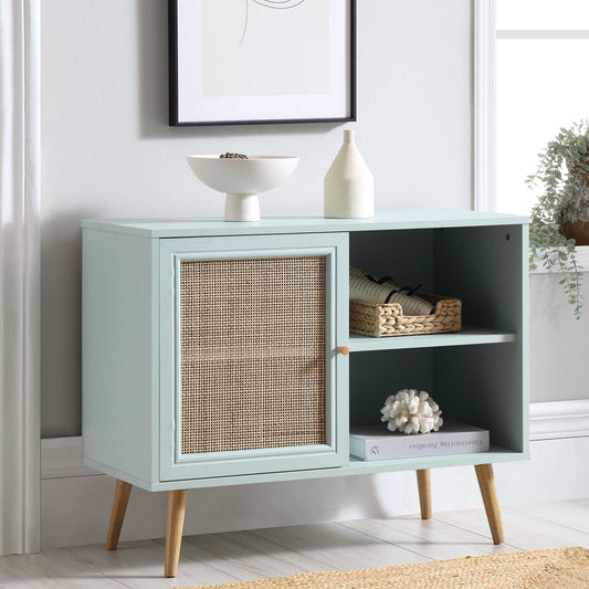 Armoire 1 porte en rotin tressé Frances couleur menthe