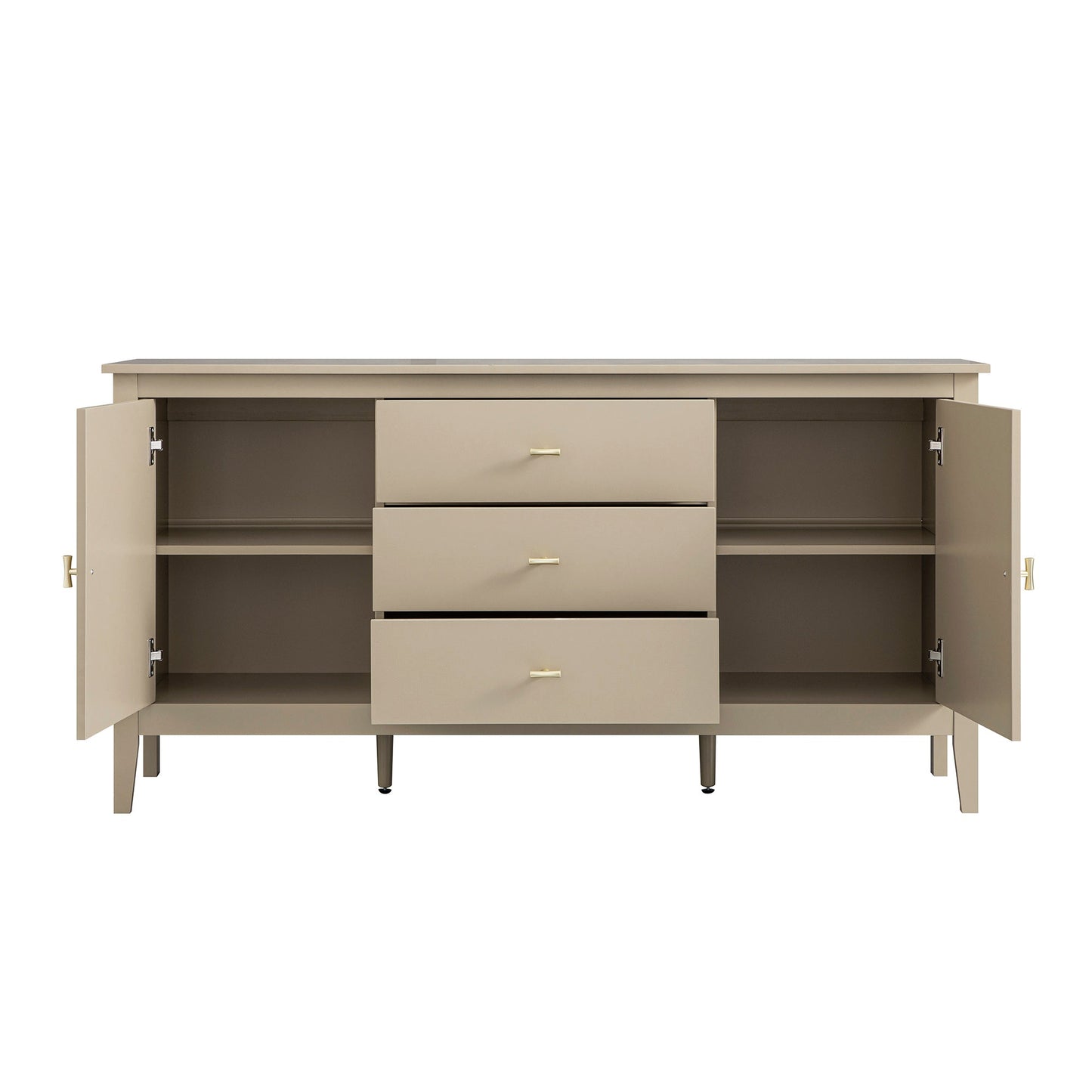 Buffet large Oakham avec tiroirs, gris foncé