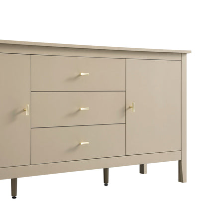 Buffet large Oakham avec tiroirs, gris foncé