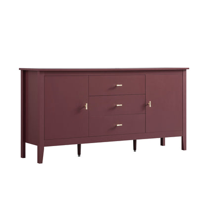 Buffet large Oakham avec tiroirs, cerisier sauvage