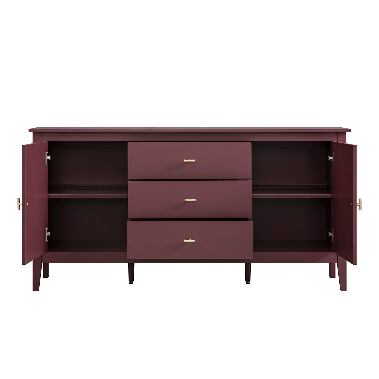 Buffet large Oakham avec tiroirs, cerisier sauvage