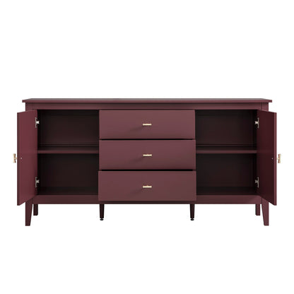 Buffet large Oakham avec tiroirs, cerisier sauvage