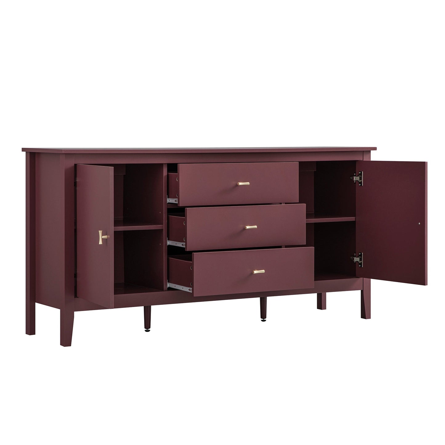 Buffet large Oakham avec tiroirs, cerisier sauvage